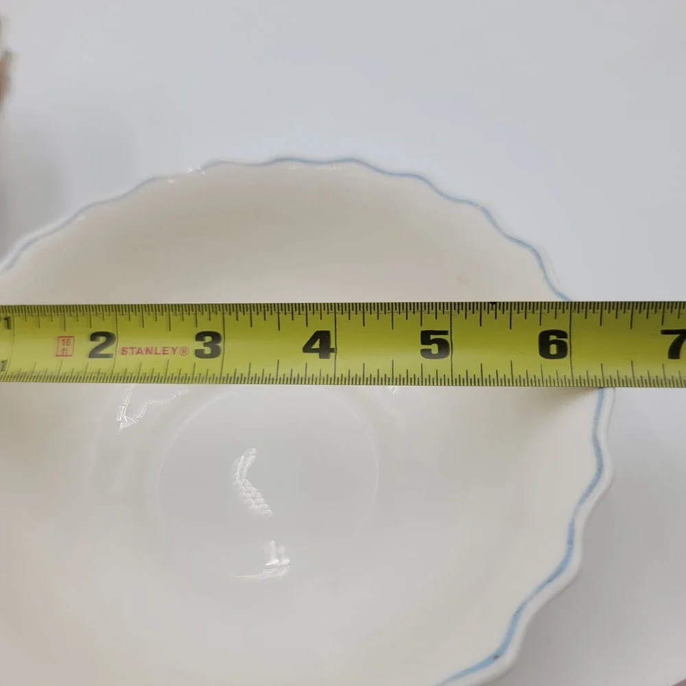 5 Arcopal France Victoria Floral Milk Glass Cereal Bowls Scalloped FADED